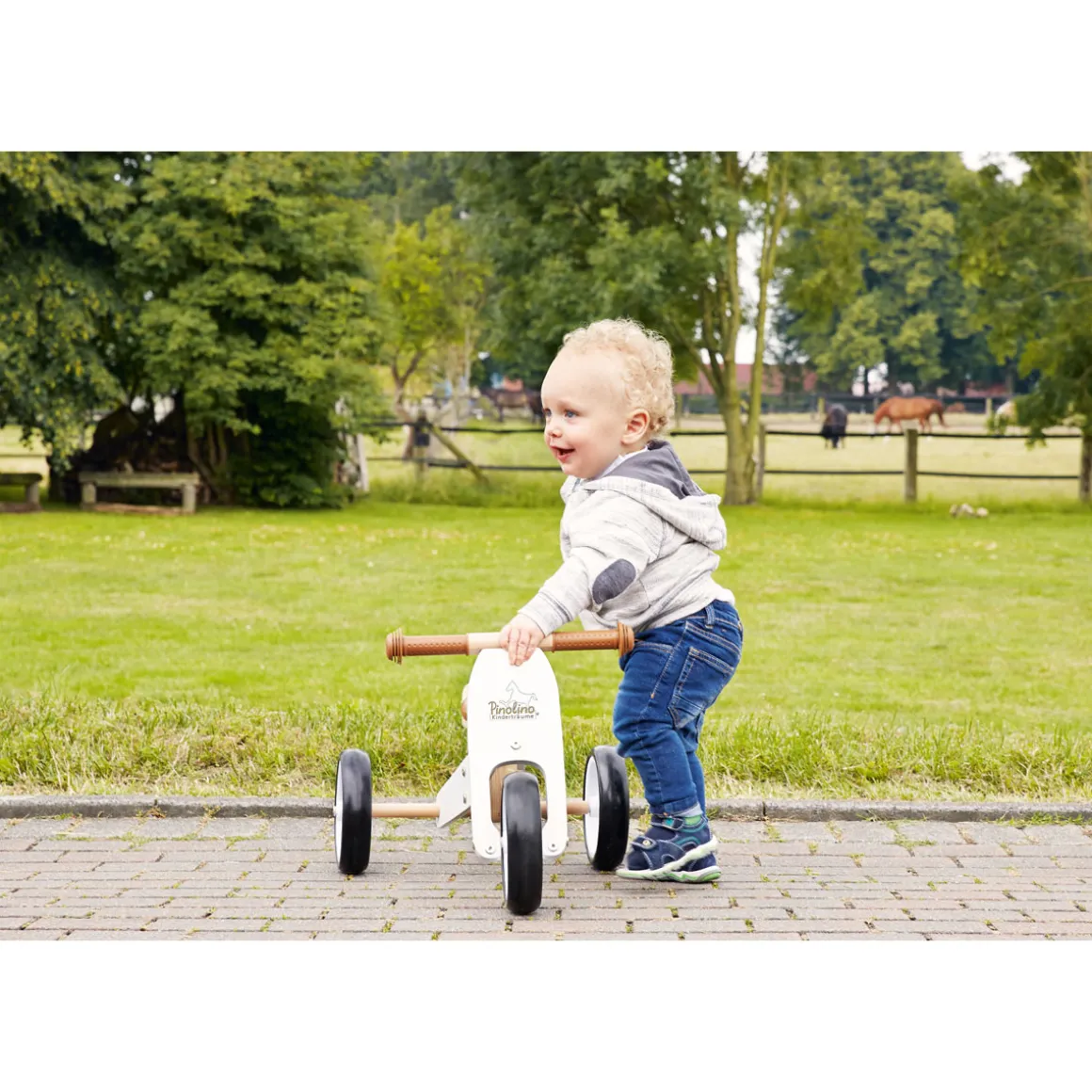 Pinolino Mini-Laufdreirad Charlie, weiß/natur