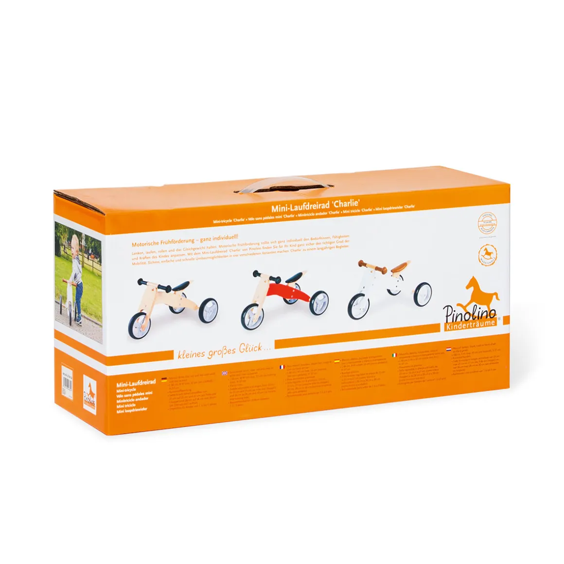 Pinolino Mini-Laufdreirad Charlie, weiß/natur