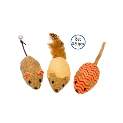 Plüsch Mäuse mit Catnip orange 12 cm 3 St.