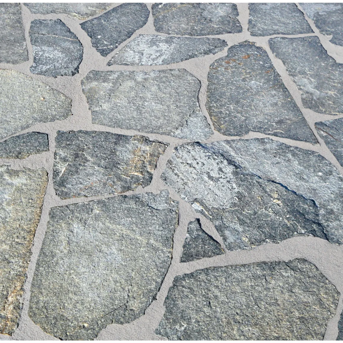 Polygonalplatte Quarzit Grau 1-2 cm