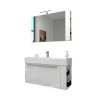 Progetto Idea Stella Badmöbel DOMUS 100 weiß mit Spiegelschrank und Lampe