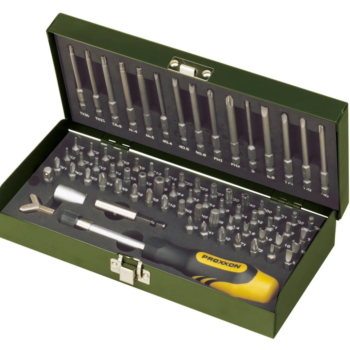 Proxxon Industrial Sicherheits- und Spezialbit-Satz 1/4 Zoll 75-teilig