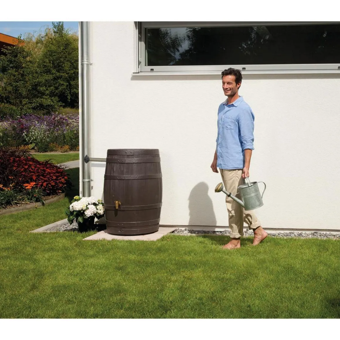 4rain Regenfass VINO 400 L dunkelbraun