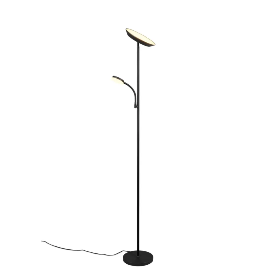 Reality LED Stehleuchte SPECTER schwarz, mit Lesearm