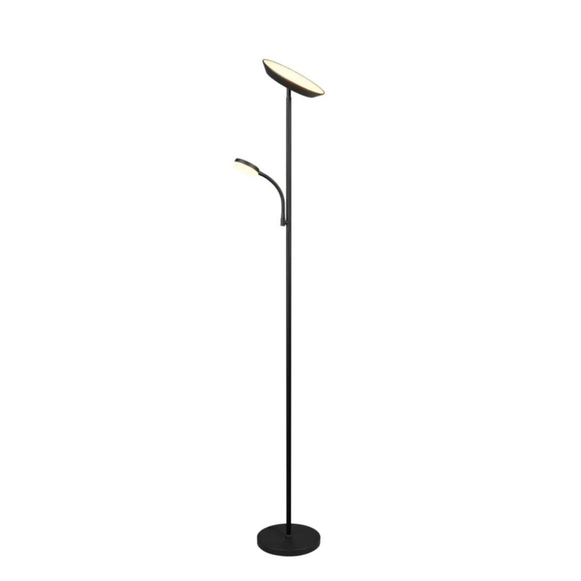 Reality LED Stehleuchte SPECTER schwarz, mit Lesearm