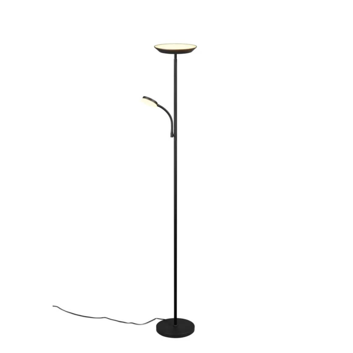 Reality LED Stehleuchte SPECTER schwarz, mit Lesearm