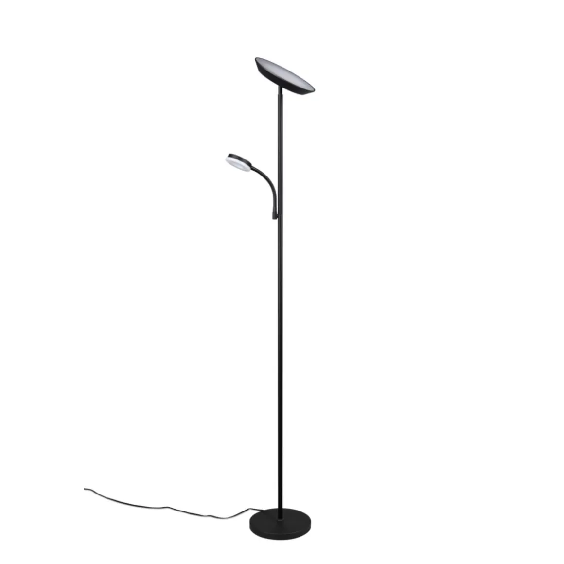 Reality LED Stehleuchte SPECTER schwarz, mit Lesearm