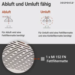 Respekta Unterbauhaube Suna DH620WL weiß 60 cm