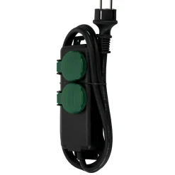 REV Ritter Steckdosenleiste IP 44 2-fach 1,4 m scharz-grün