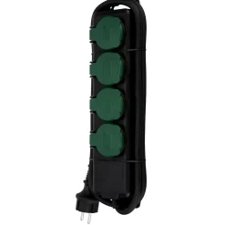 REV Ritter Steckdosenleiste IP 44 4-fach 1,4 m scharz-grün
