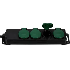REV Ritter Steckdosenleiste IP 44 4-fach 1,4 m scharz-grün