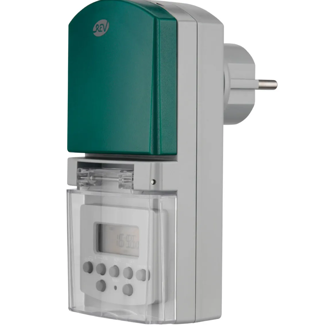 REV Ritter Zeitschaltuhr außen IP44 digital Standard 140 Schaltzeiten grau-grün