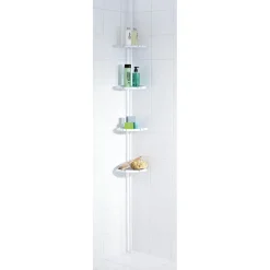Ridder Teleskop-Duscheckregal mit 4 Ablagen 130-260 cm weiß