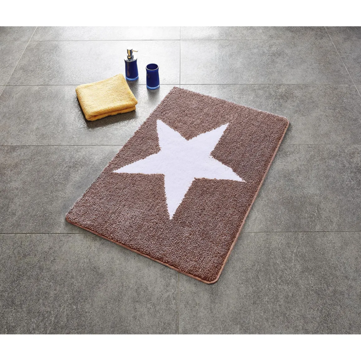 Ridder Teppich Star 55 x 50 cm weiß-beige Polyester-Microfaser