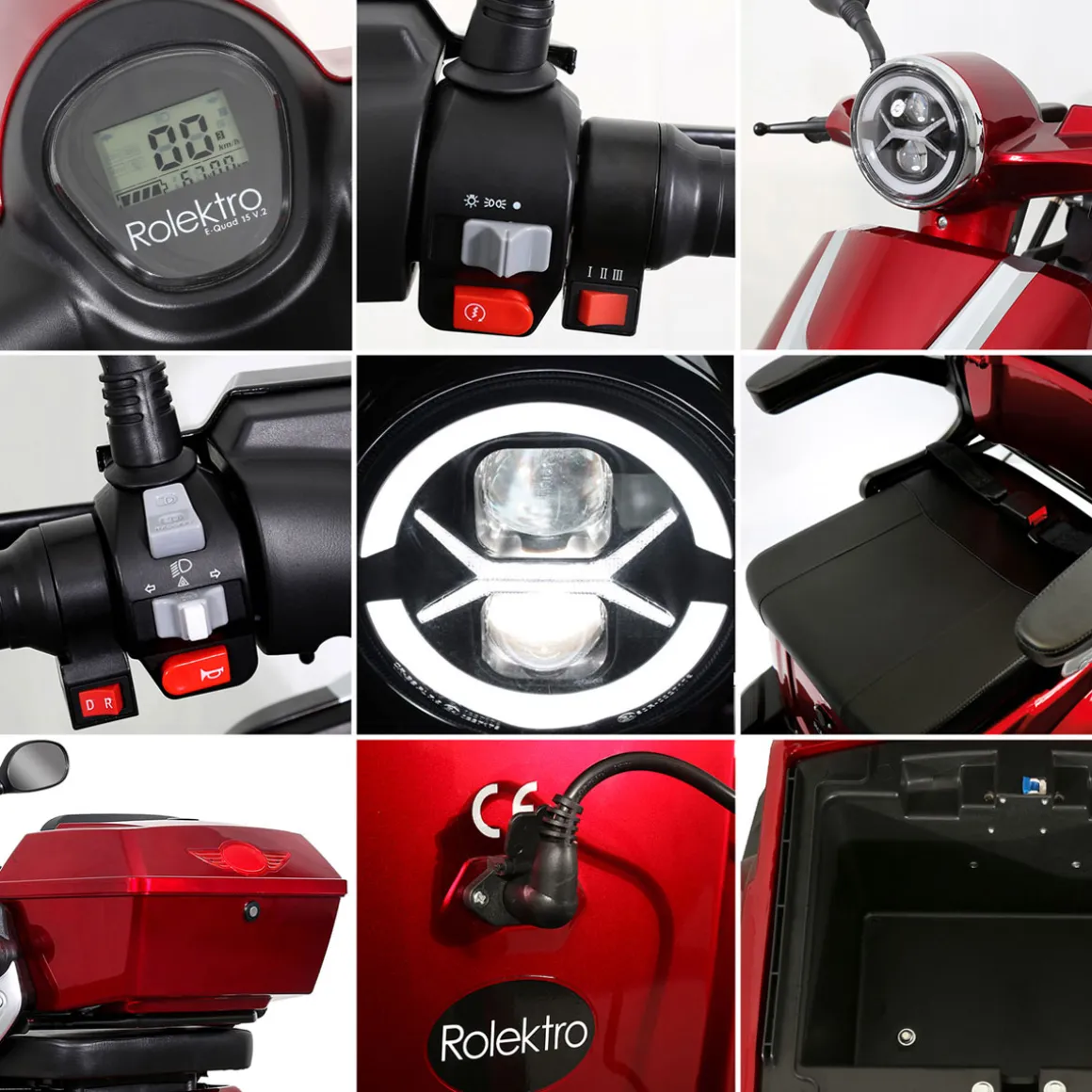 Rolektro E-Quad „15“, 1000 W, Rot