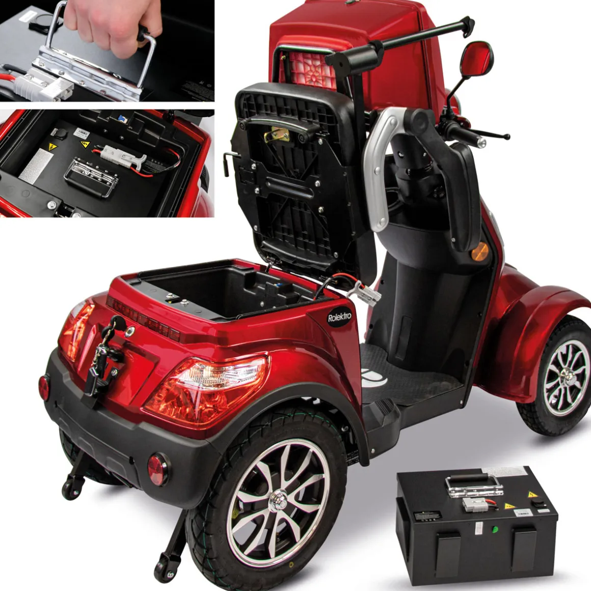 Rolektro E-Quad 15 V.3 Lithium Rot 60V-30Ah Akku 1000 Watt