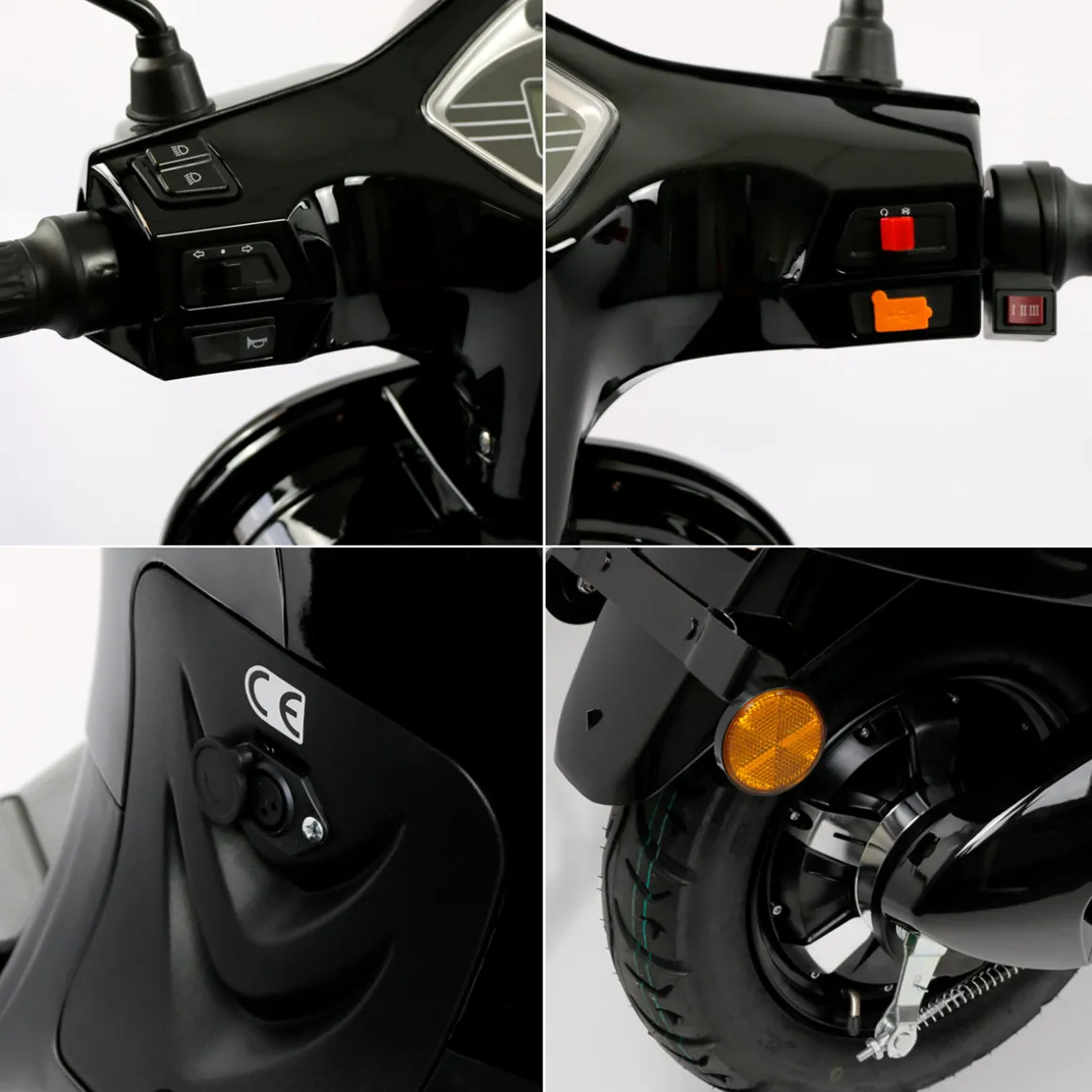 Rolektro Retro Roller E-Roller 45 km/h Lithium V.2021 Schwarz 60V-27,5Ah 2000W