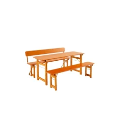 Ruku Holzgarnitur Rustica 180 cm braun