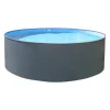 Rundbecken-Set Anthrazit 450 x 90 cm Innenauskleidung blau