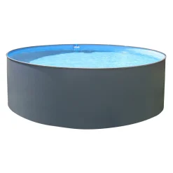 Rundbecken-Set Anthrazit 450 x 90 cm Innenauskleidung blau