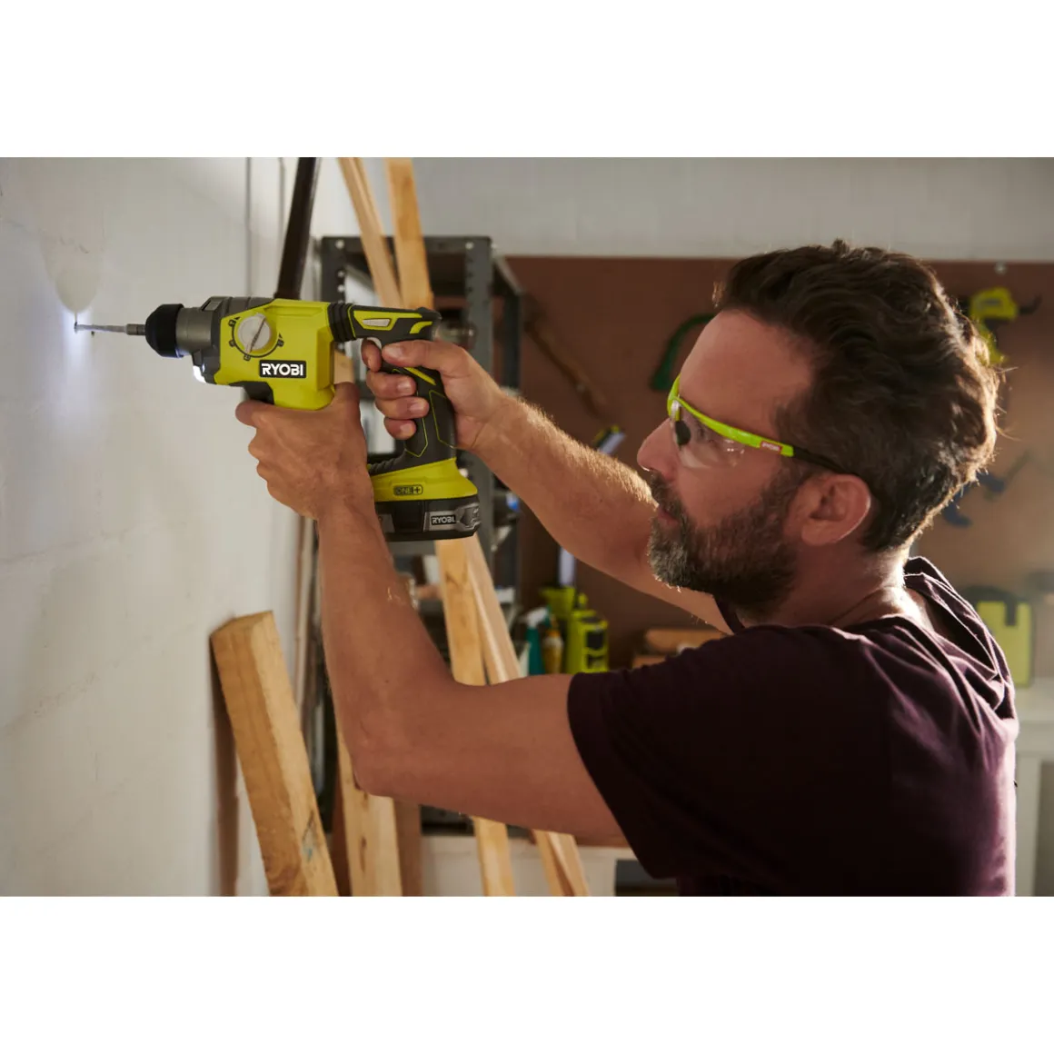 Ryobi Akku-Kombibohrhammer R18SDS-0 ohne Akku und Ladegerät