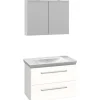 Scanbad Badmöbelset Lotto Medium Waschtisch 85 x 48 cm weiß/weiß hochglänzend