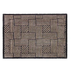 Schöner Wohnen Schmutzfangmatte „Manhattan“, Streifen-Gitter/beige-anthrazit, 50x70 cm