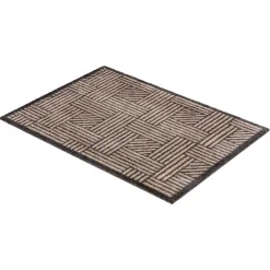 Schöner Wohnen Schmutzfangmatte „Manhattan“, Streifen-Gitter/beige-anthrazit, 50x70 cm