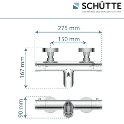 Schütte Wannenfüllarmatur „London“ chrom Thermostat