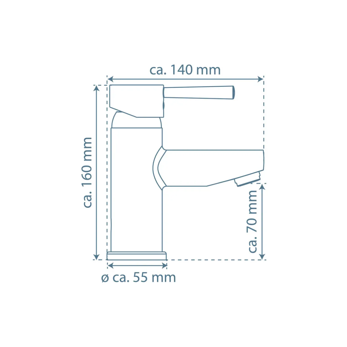 Schütte WT-Armatur Unicorn,chrom, mit Eco-Klick-