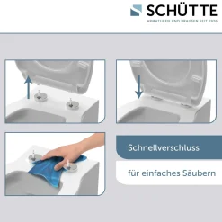 Schütte Duroplast WC-Sitz SLIM BLACK mit Absenkautomatik und Schnellverschluss