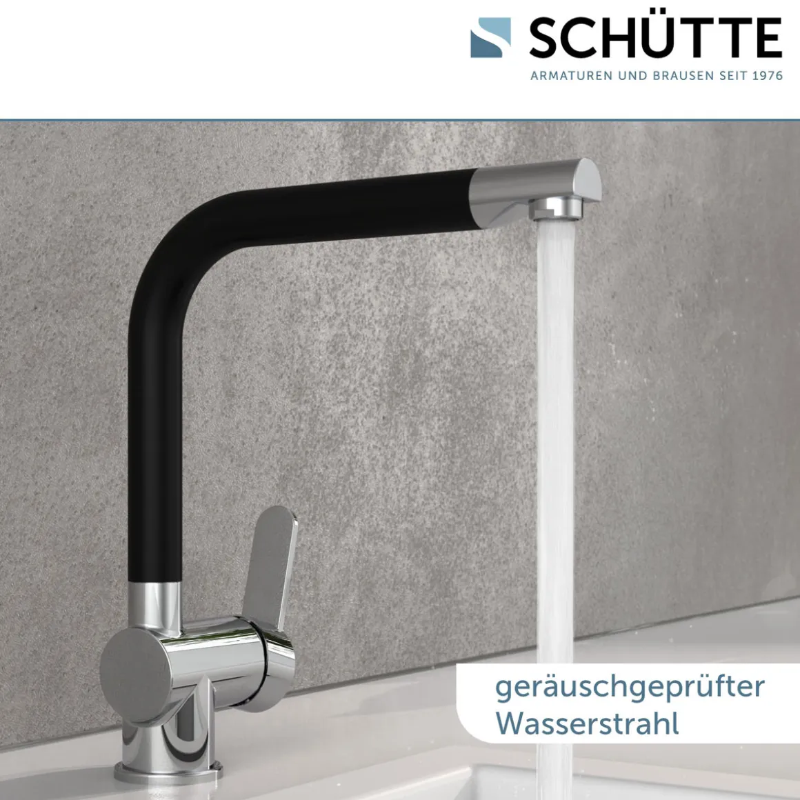 Schütte Schwenkbare Küchenarmatur Rio chrom schwarz matt