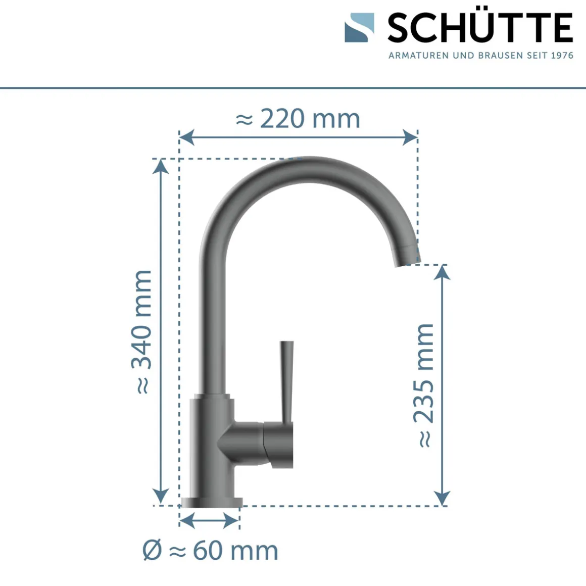Schütte schwenkbare Küchenarmatur Cornwall graphit