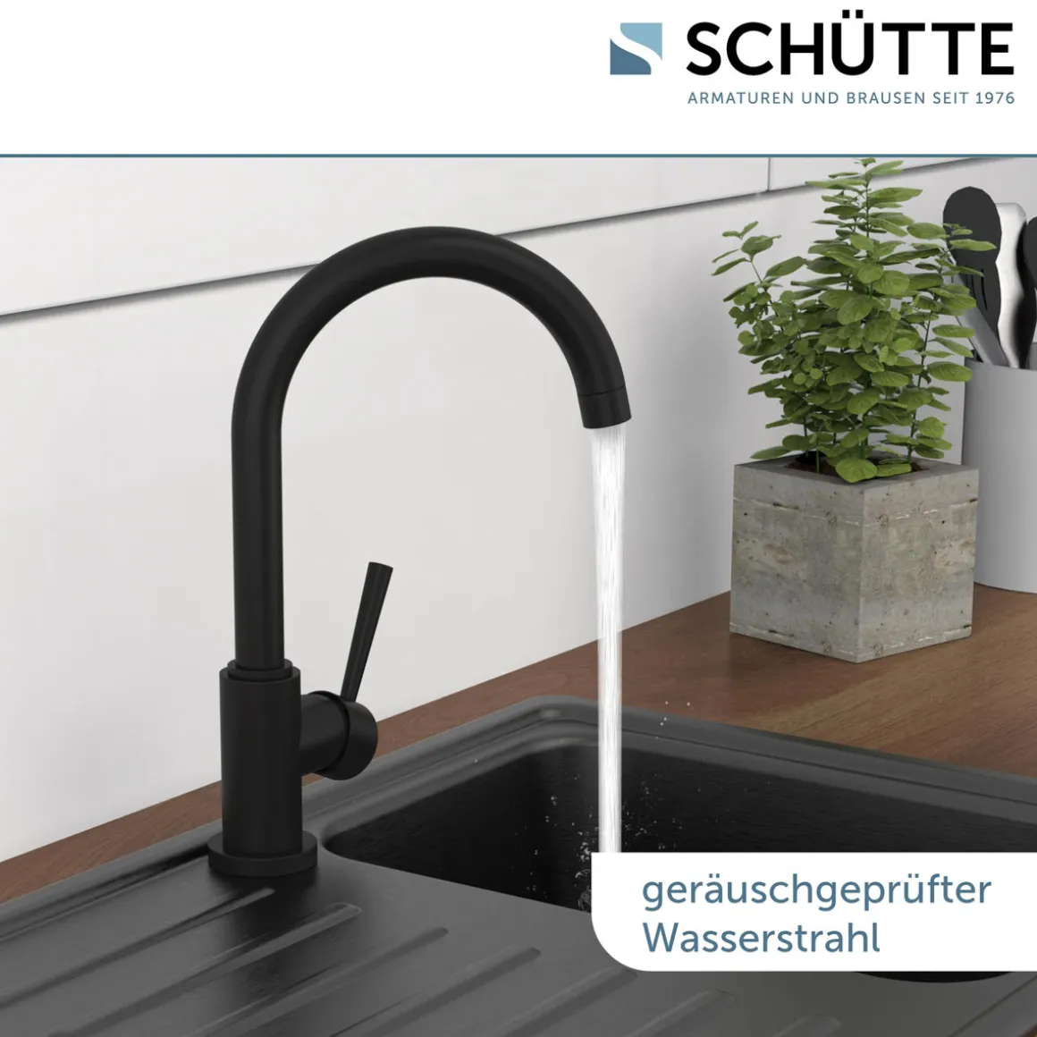 Schütte Spültischarmatur Cornwall Schwarz matt
