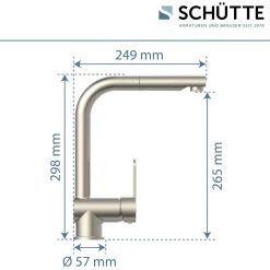 Schütte Spültischarmatur London Edelstahloptik mit herausziehbarem Auslauf