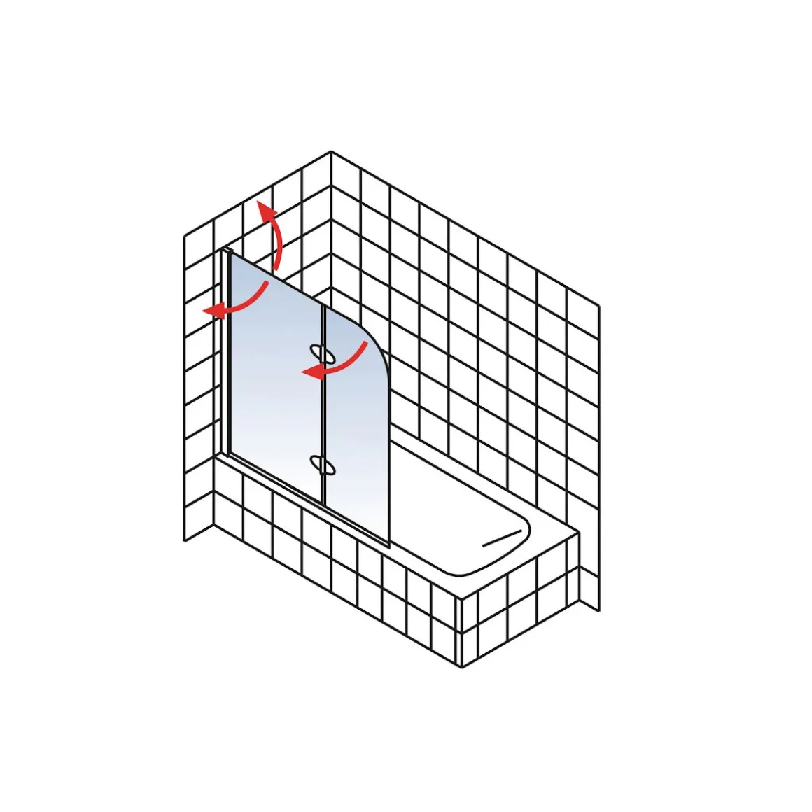 Schulte Badewannenfaltwand 2 teilig Chromoptik
