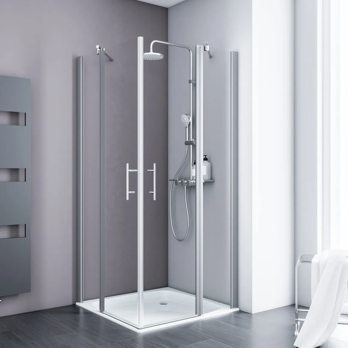 Schulte Duschwand Alexa Style 2.0 Eckeinstieg 4 teilig 192 x 90 cm