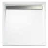 Schulte Duschwanne Quadrat extra flach Rinne 1000 x 1000 mm chromoptik