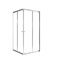 Schulte Eckdusche mit Schiebetür Sunny 75-90 x 180 x 75-90 cm ESG silberfarben Klar hell 50