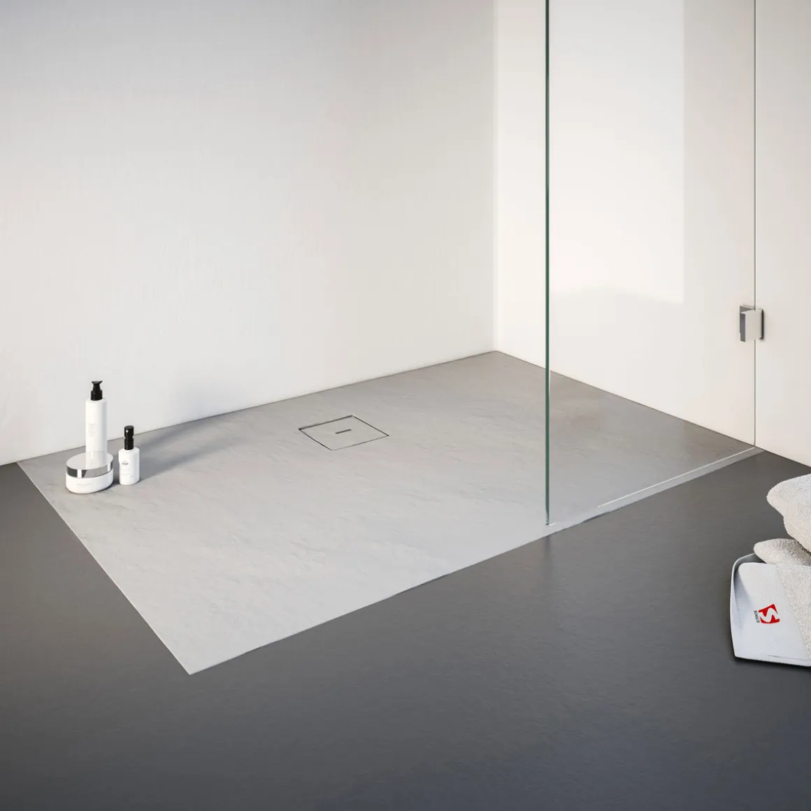 Schulte Express Plus Duschwa Mineralg Steinstr Rechteck -Plan 1400 x 750 grau
