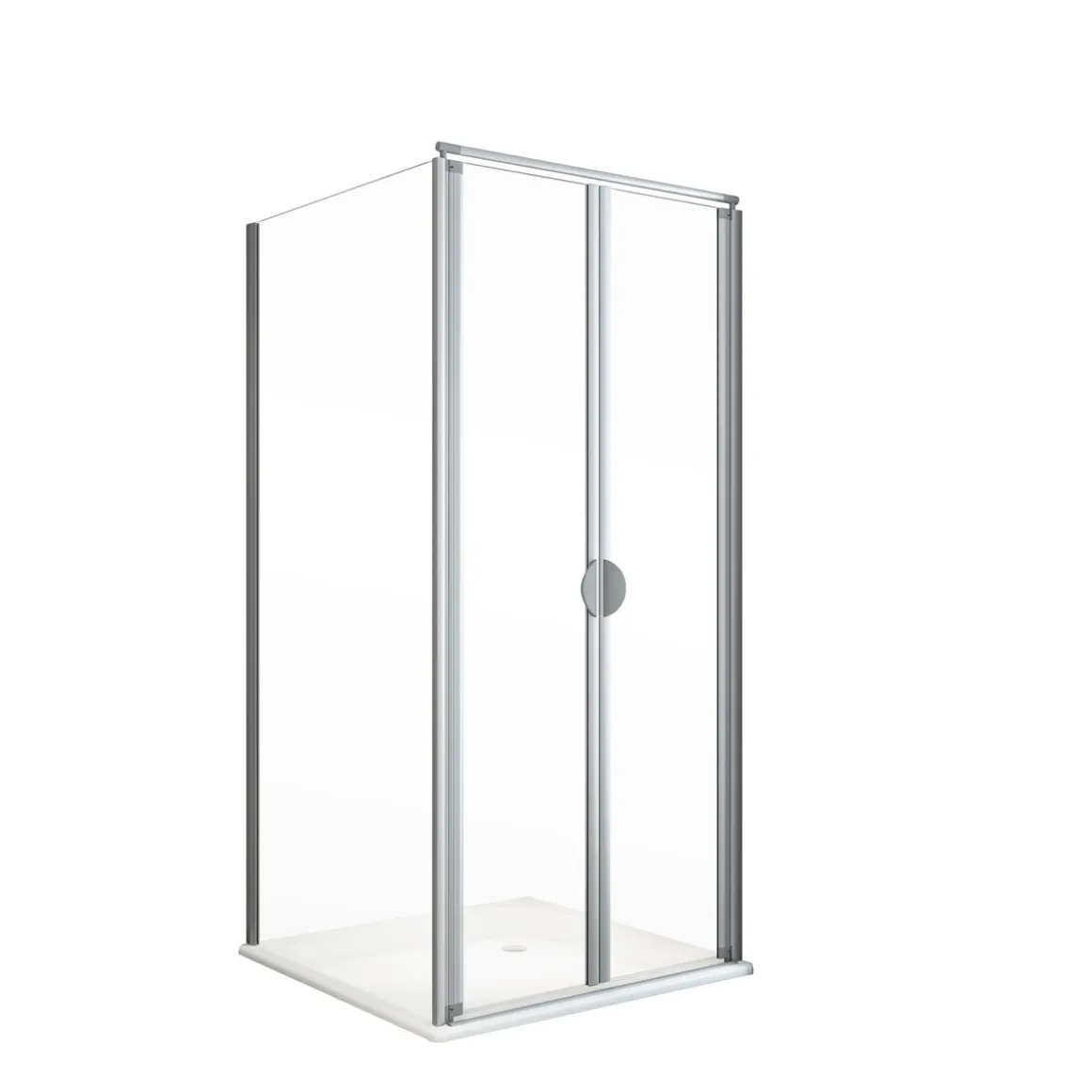 Schulte Pendeltür Sunny inkl Seitenwand und Duschwanne 90 x 90 cm