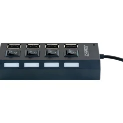 Schwaiger Hub USB 2.0 4-fach schwarz