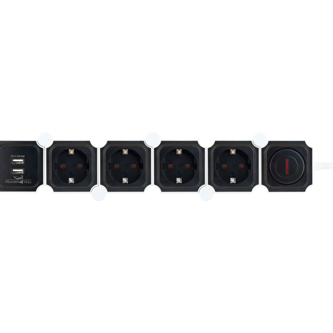 Schwaiger Steckdosenleiste mit USB schwarz