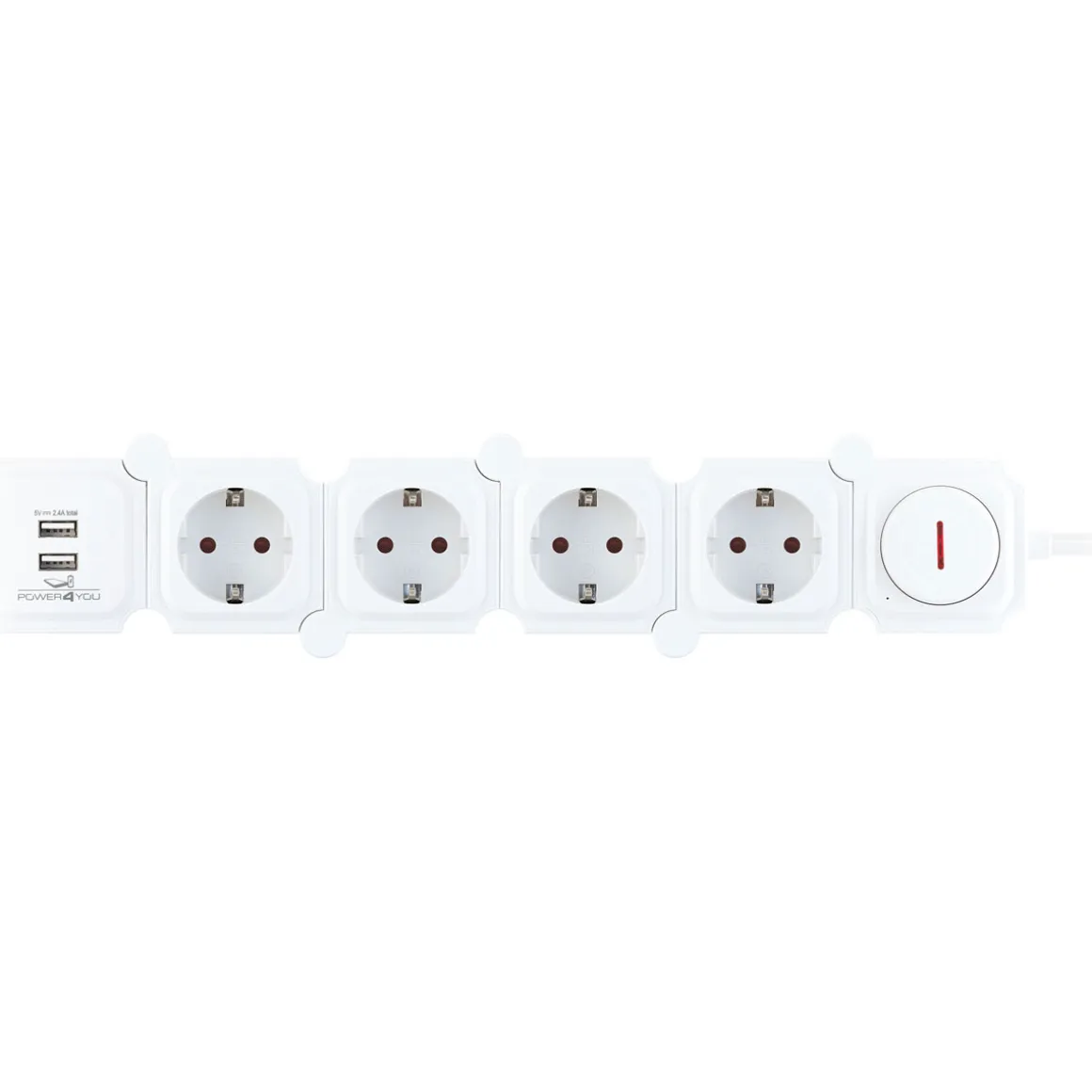 Schwaiger Steckdosenleiste mit USB weiß