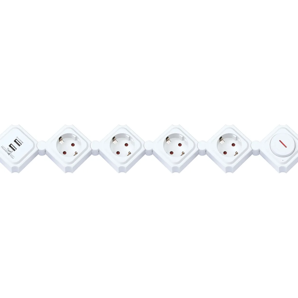 Schwaiger Steckdosenleiste mit USB weiß