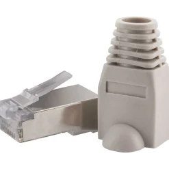 Schwaiger Netzwerkstecker CAT6 mit Kabelführung grau 10 Stück