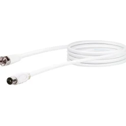 Schwaiger SAT-Antennenkabel 75 dB 1,5 m weiß mit F-Stecker und IEC Stecker