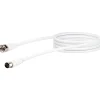 Schwaiger SAT-Antennenkabel 75 dB 1,5 m weiß mit F-Stecker und IEC Buchse