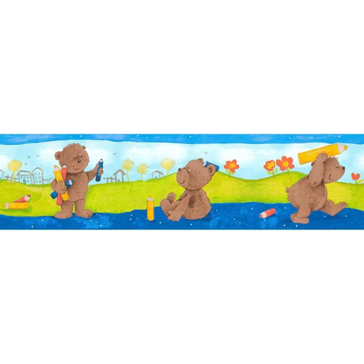 Selbstklebende Borte Bär blau