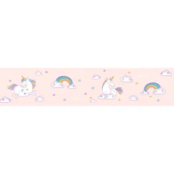Selbstklebende-Borte Einhorn rosa 5 m